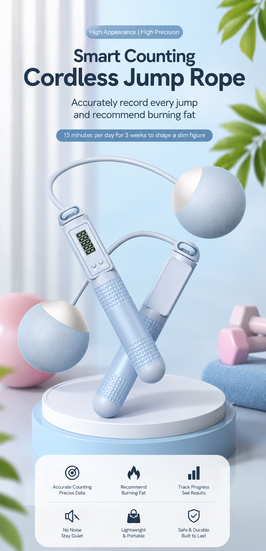 Smart Weighted Jump Rope with Electronic Counter