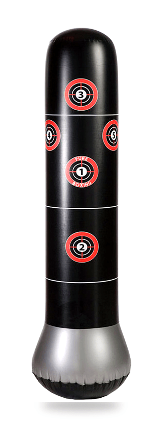 Inflatable stand-up punching bag for stress relief